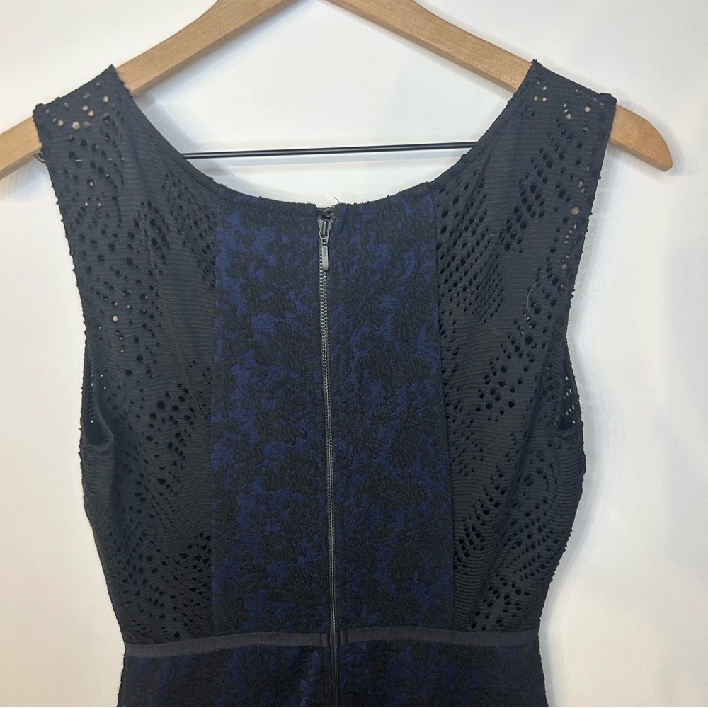 Anthropologie Blue and Black Moulinette Soeurs Larkin Sheath Dress, Size 8 - Picture 10 of 13